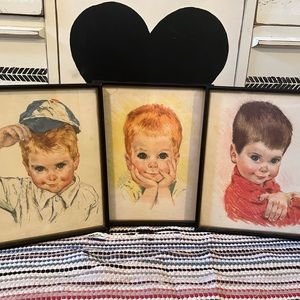 Vintage color pencil portrait pictures